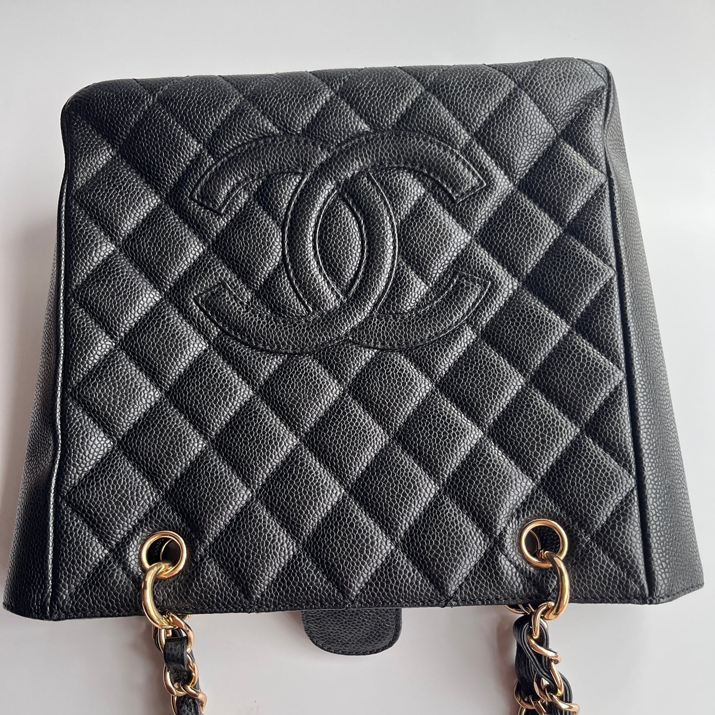 Chanel Vintage Black Caviar PST Tote Bag