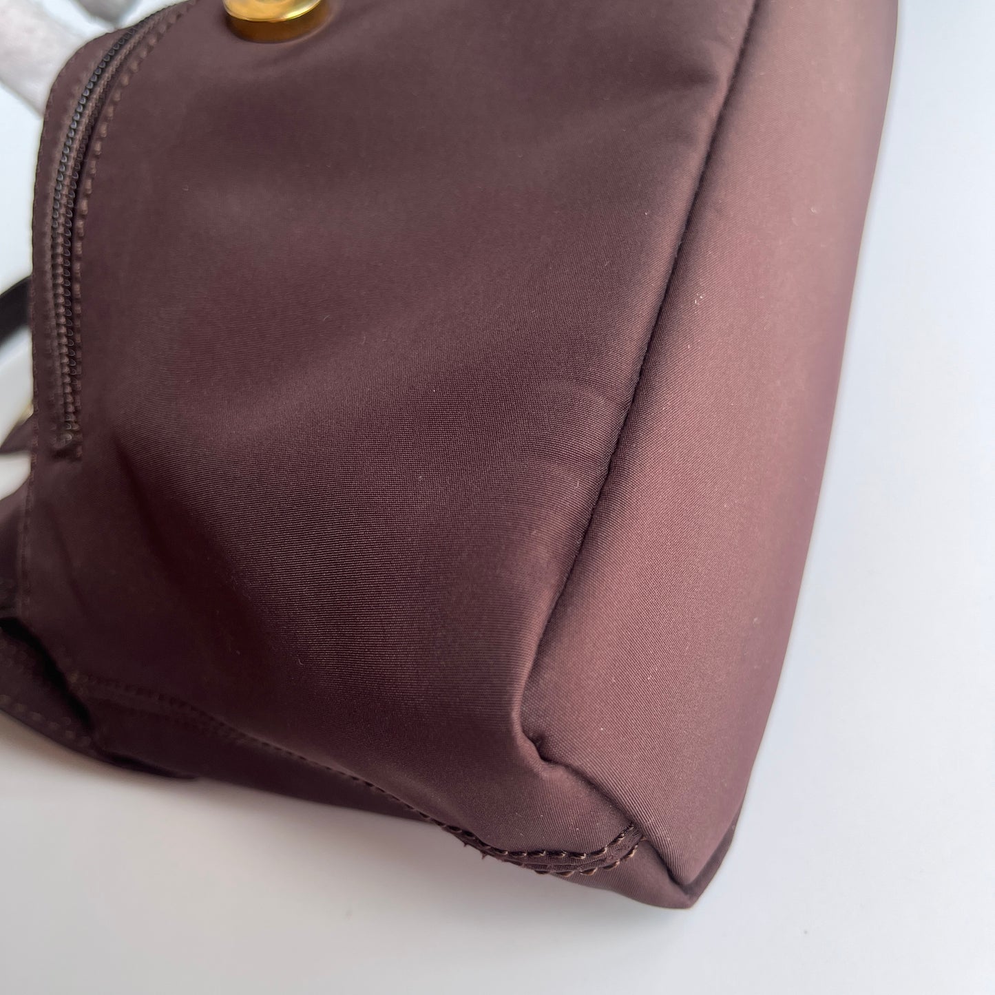 Moschino Vintage Brown Baguette Nylon Shoulder Bag