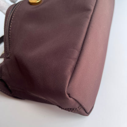 Moschino Vintage Brown Baguette Nylon Shoulder Bag