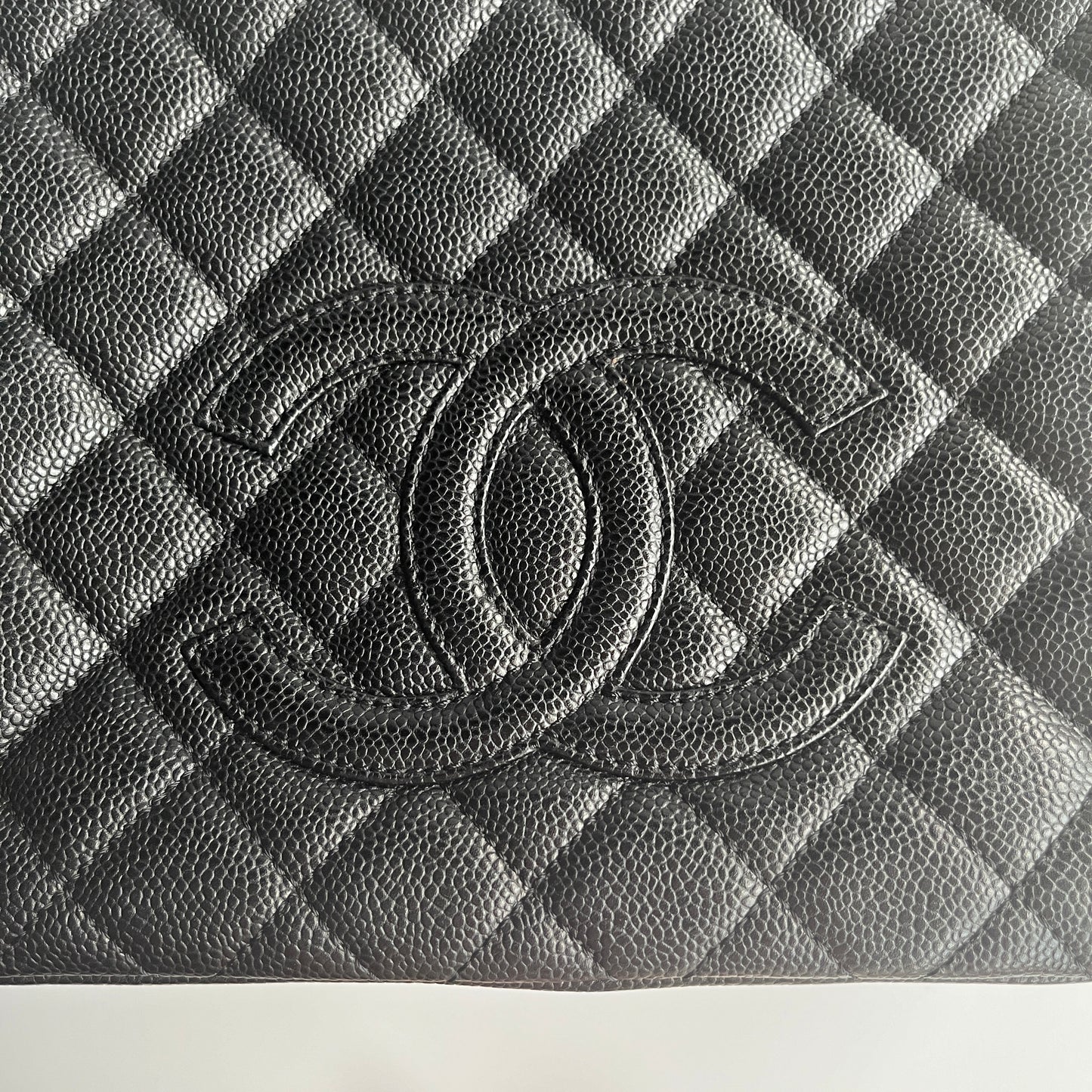 Chanel Vintage Black Caviar PST Tote Bag