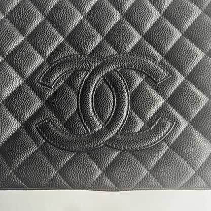 Chanel Vintage Black Caviar PST Tote Bag