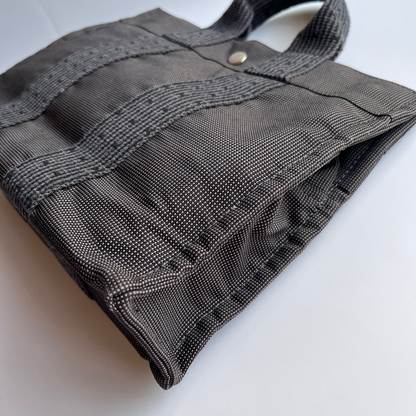 Hermes Herline PM Gray Canvas Tote Bag