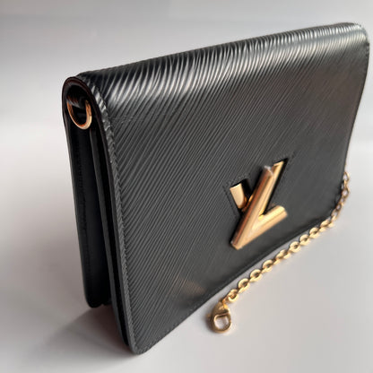 Louis Vuitton Black Epi Twist Wallet on Chain GHW RFID