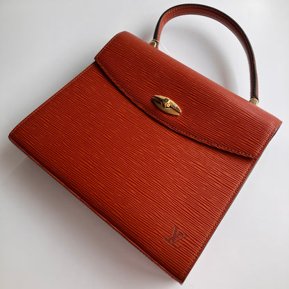 Louis Vuitton Vintage Malesherbes Brown Epi Top Handle Bag