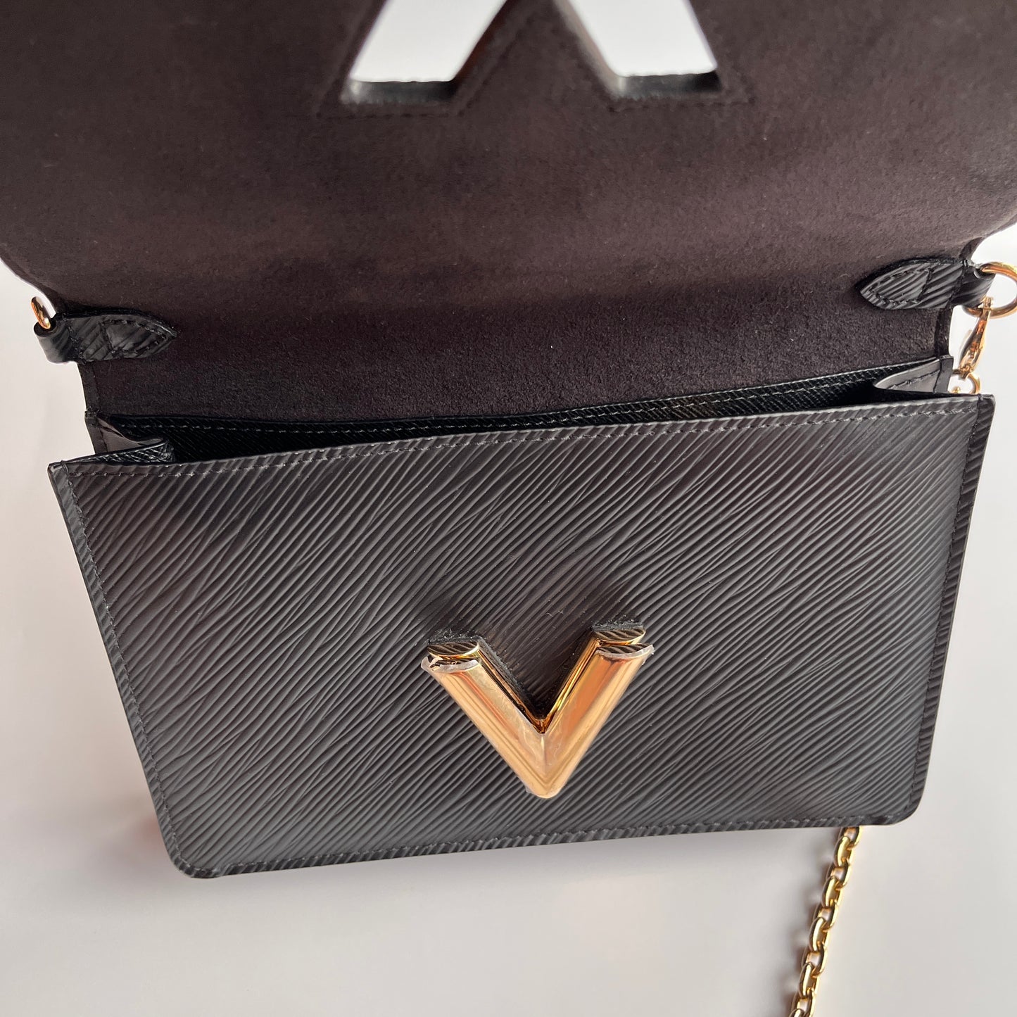 Louis Vuitton Black Epi Twist Wallet on Chain GHW RFID