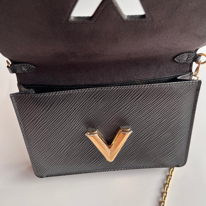 Louis Vuitton Black Epi Twist Wallet on Chain GHW RFID