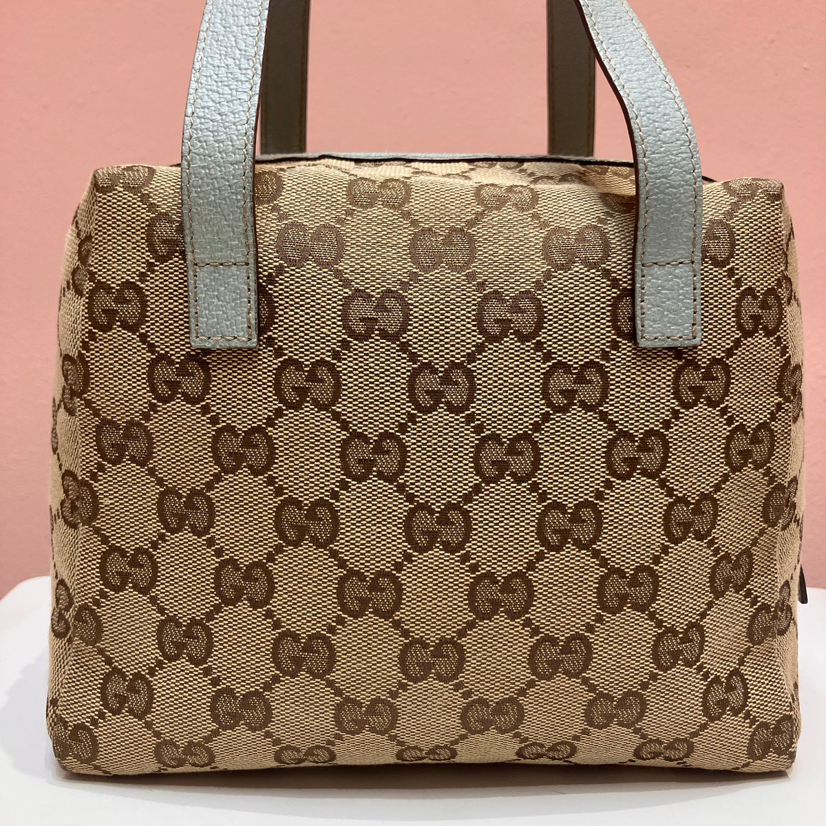 Gucci Vintage GG Canvas Tofu Top Handle Bag