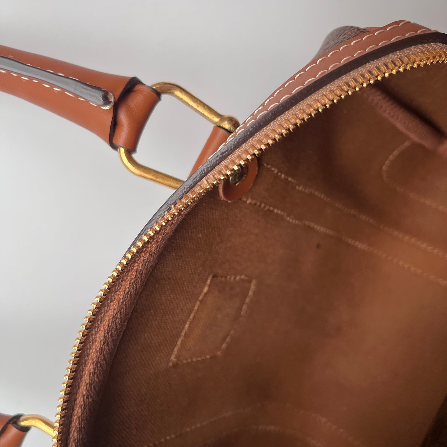 Celine Vintage Macadam Coated Canvas Boston Bag