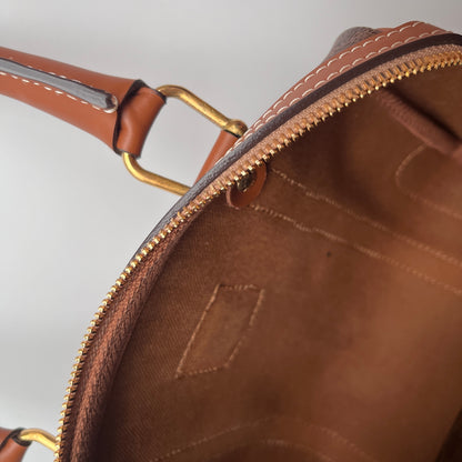 Celine Vintage Macadam Coated Canvas Boston Bag