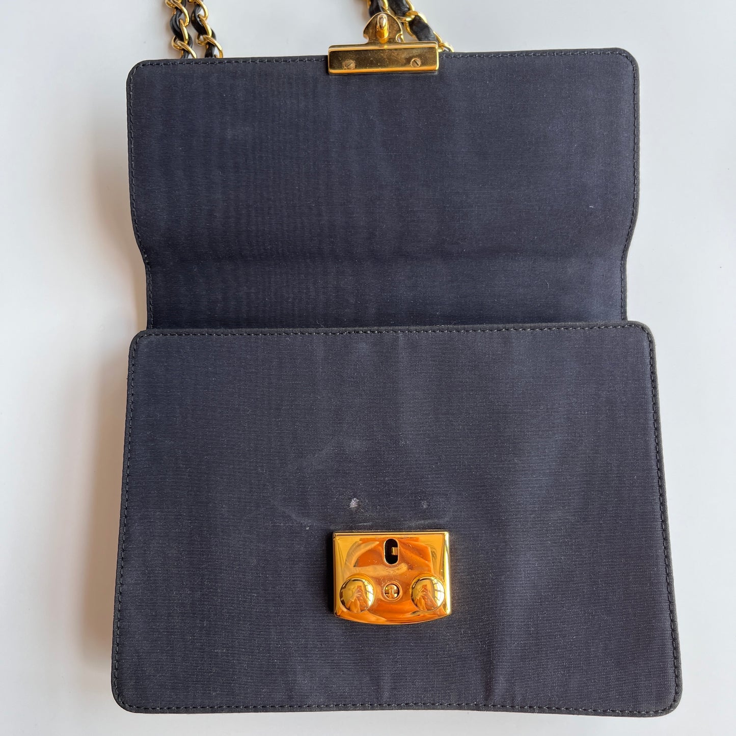 Moschino Vintage Black Nylon Chain Shoulder Bag