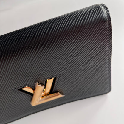 Louis Vuitton Black Epi Twist Wallet on Chain GHW RFID