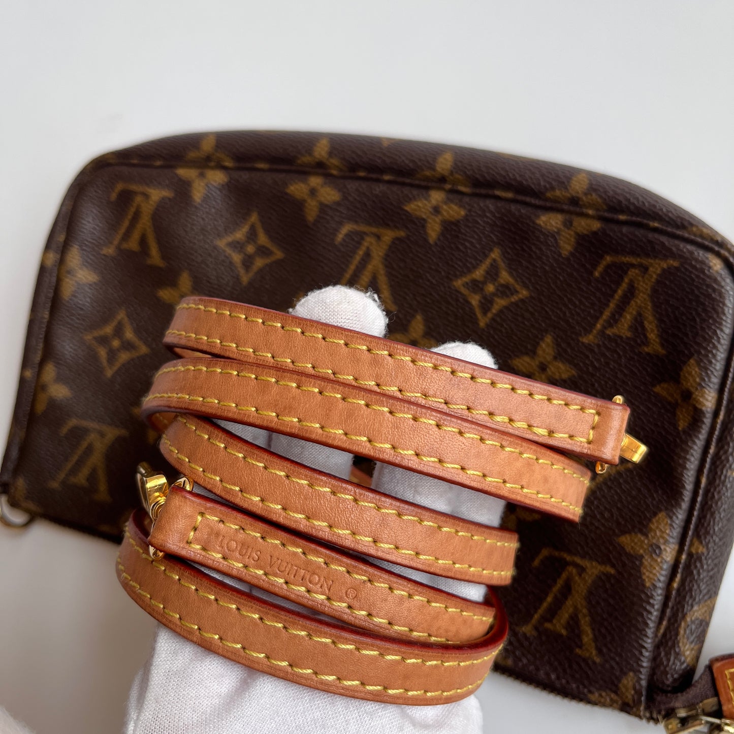 LV Vintage Monogram Pochette With Crossbody Strap
