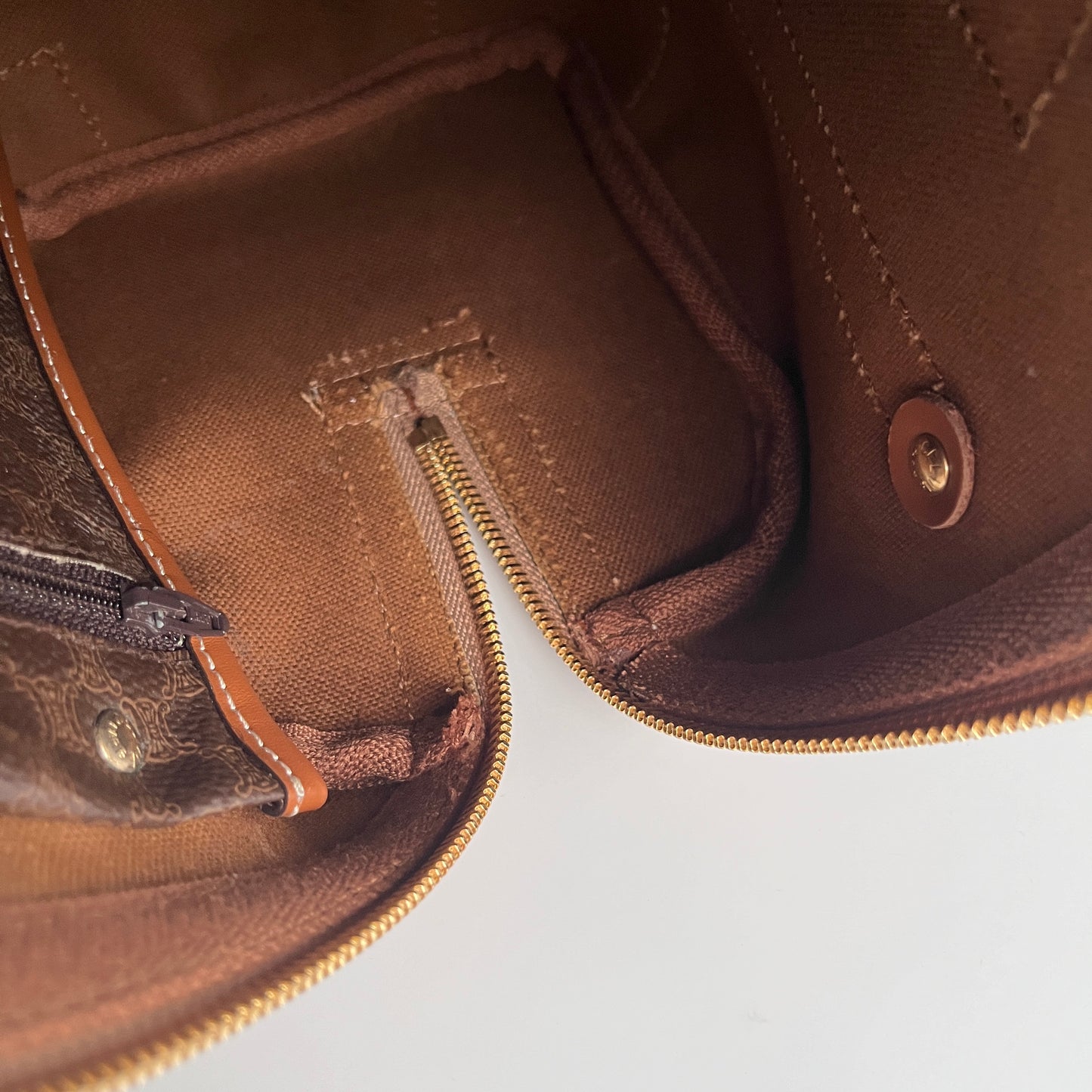 Celine Vintage Macadam Coated Canvas Boston Bag