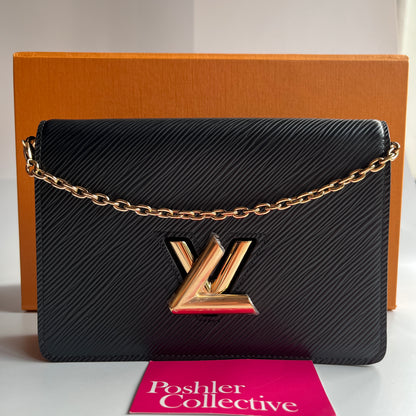 Louis Vuitton Black Epi Twist Wallet on Chain GHW RFID