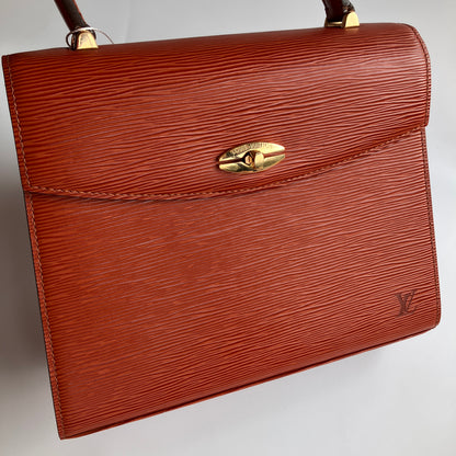 Louis Vuitton Vintage Malesherbes Brown Epi Top Handle Bag