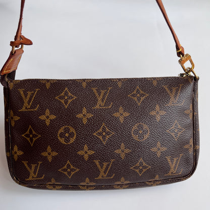 LV Vintage Monogram Pochette With Crossbody Strap
