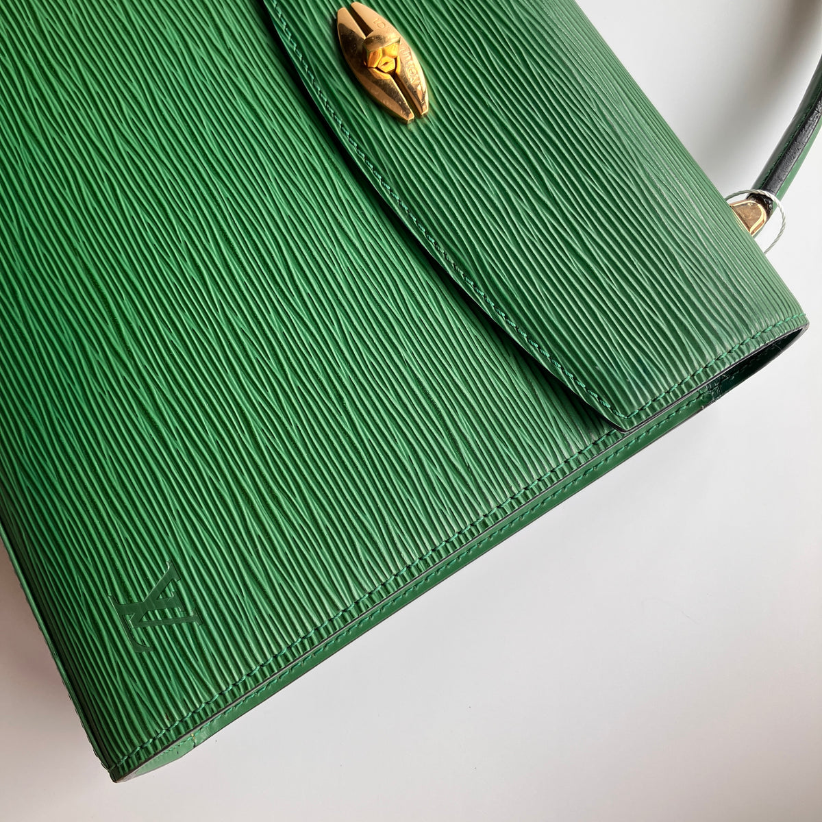 Louis Vuitton Vintage Malesherbes Green Epi Top Handle Bag