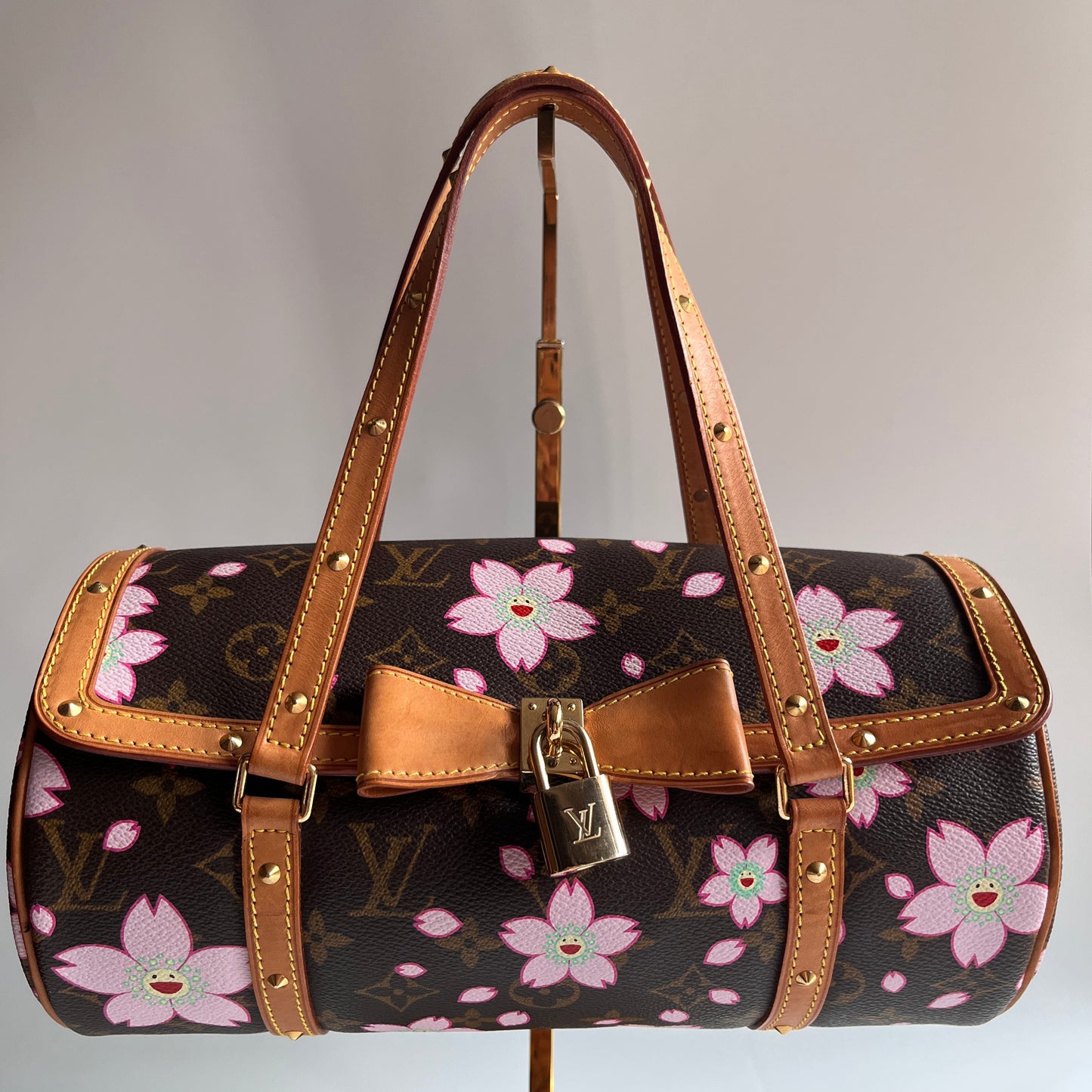 Louis Vuitton x Takashi Murakami Papillon Cherry Blossoms Top Handle Bag NO KEY