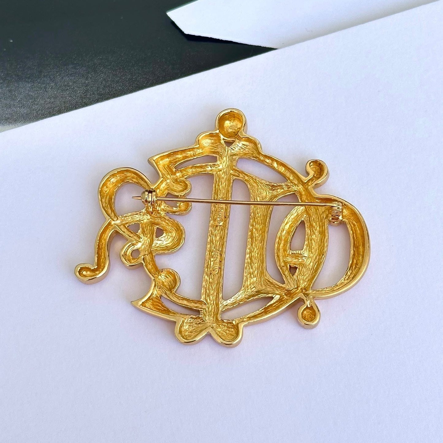 Christian Dior Vintage Gold-toned Brooch