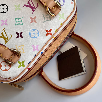 Louis Vuitton x Takashi Murakami White Multicolor Priscilla Handbag