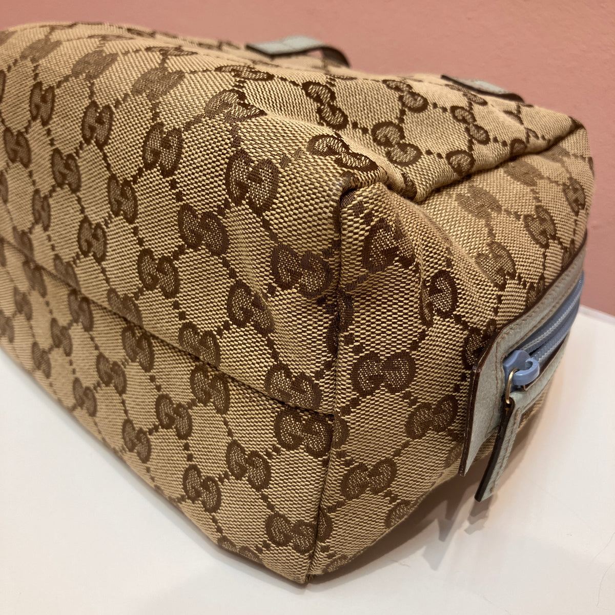 Gucci Vintage GG Canvas Tofu Top Handle Bag