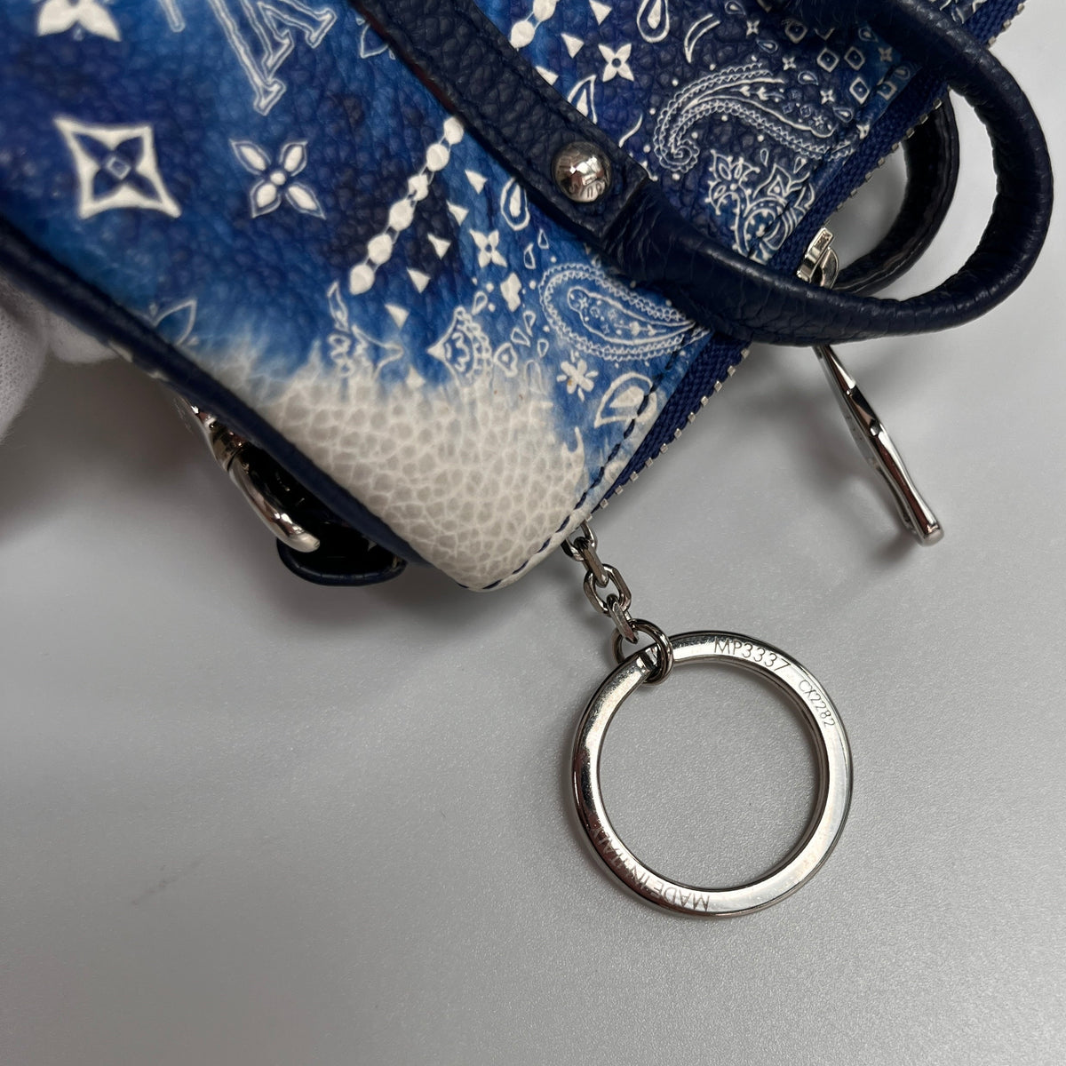 Louis Vuitton Blue Bandana Porto Craie Pouch/ Key Charm