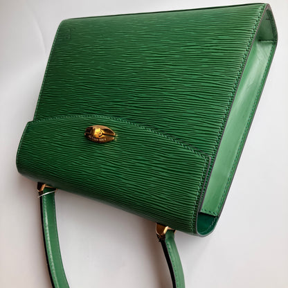 Louis Vuitton Vintage Malesherbes Green Epi Top Handle Bag