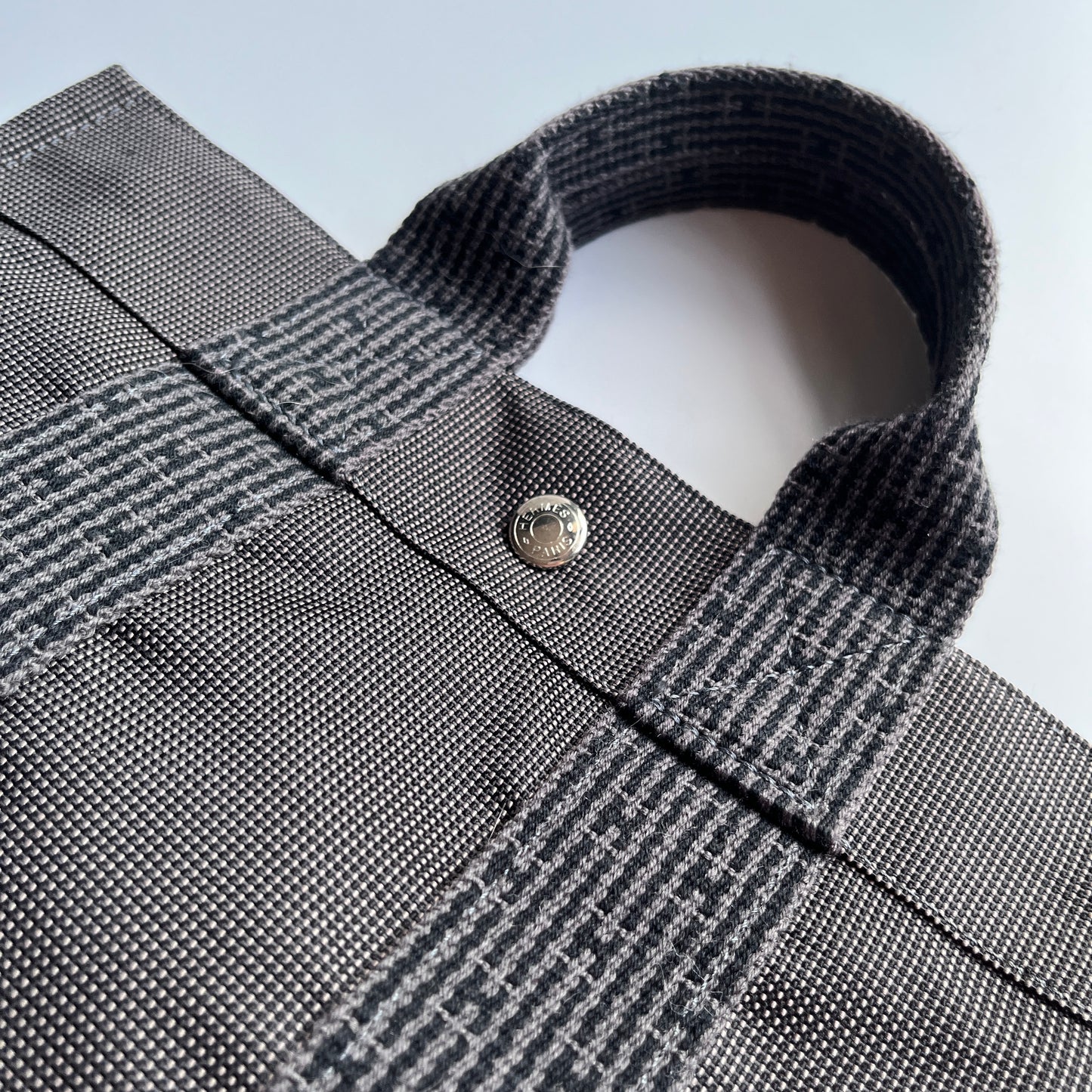 Hermes Herline PM Gray Canvas Tote Bag