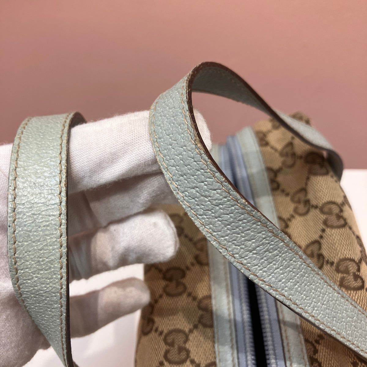 Gucci Vintage GG Canvas Tofu Top Handle Bag
