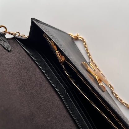 Louis Vuitton Black Epi Twist Wallet on Chain GHW RFID