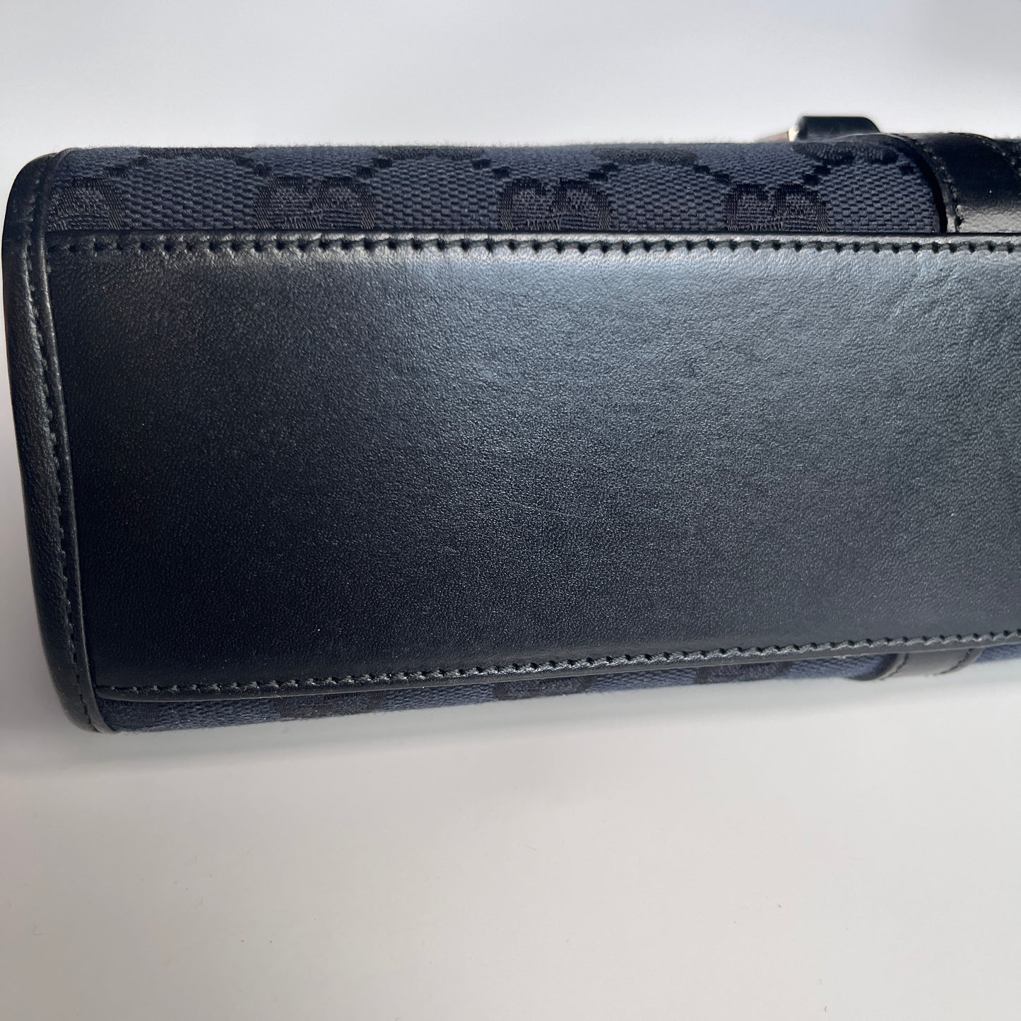 Gucci Vintage Black Jackie Canvas Shoulder Bag