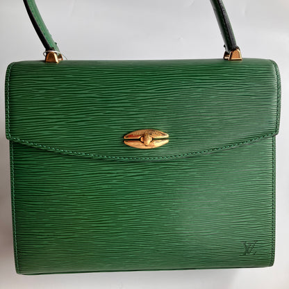 Louis Vuitton Vintage Malesherbes Green Epi Top Handle Bag