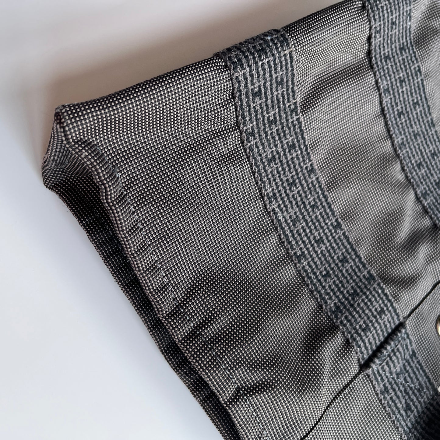 Hermes Herline PM Gray Canvas Tote Bag