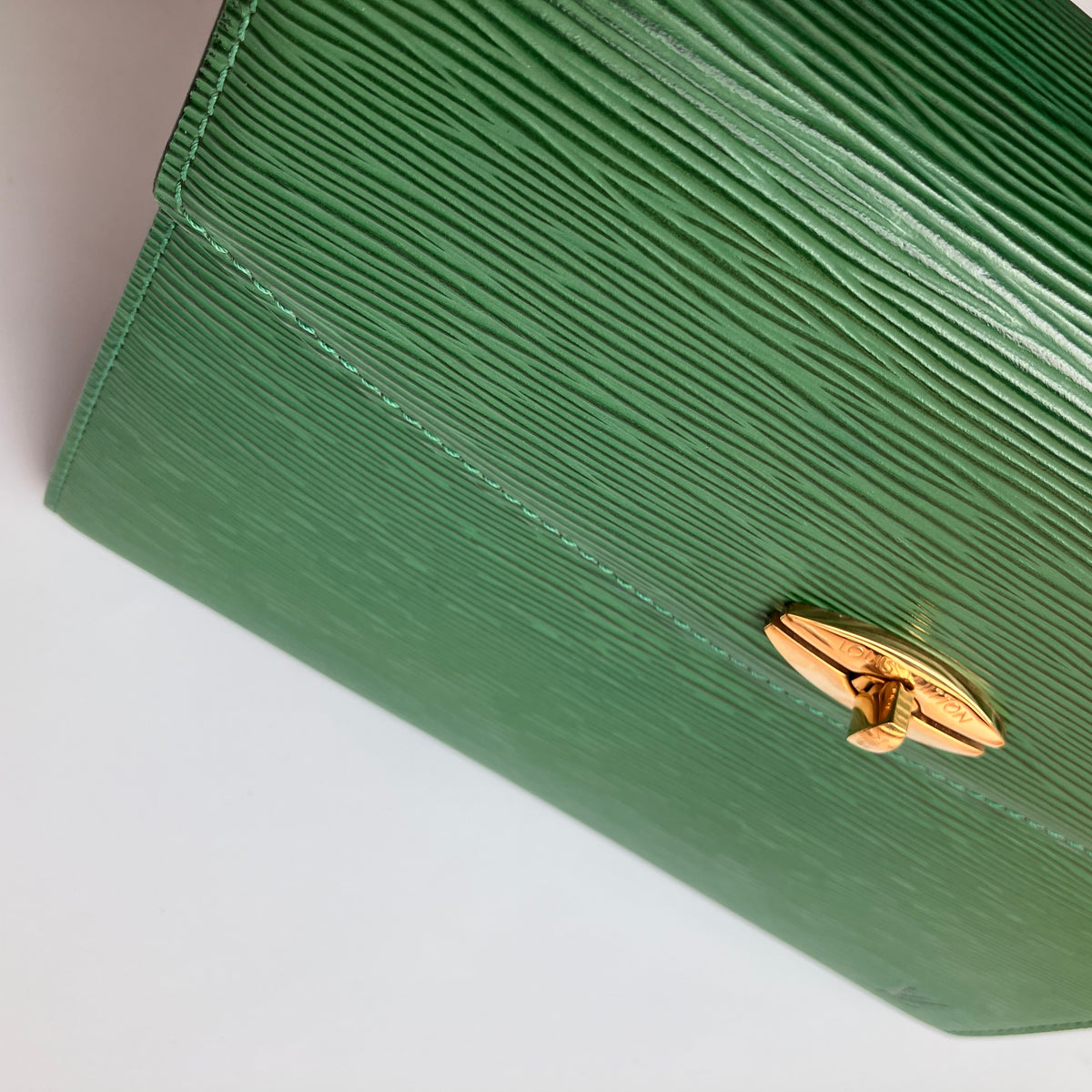 Louis Vuitton Vintage Malesherbes Green Epi Top Handle Bag