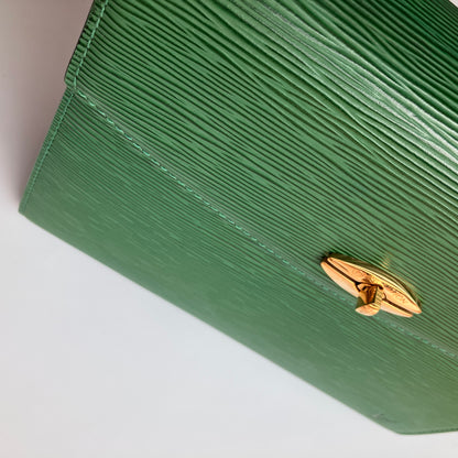 Louis Vuitton Vintage Malesherbes Green Epi Top Handle Bag