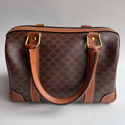 Celine Vintage Macadam Coated Canvas Boston Bag