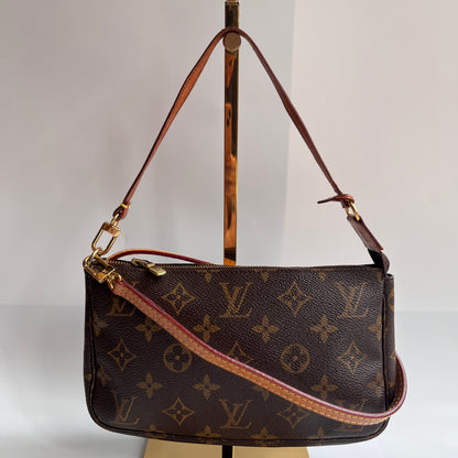 LV Vintage Monogram Pochette With Crossbody Strap