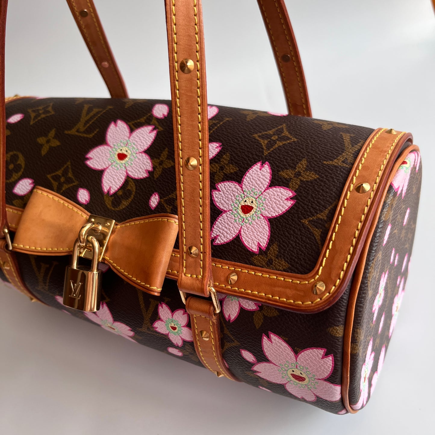 Louis Vuitton x Takashi Murakami Papillon Cherry Blossoms Top Handle Bag NO KEY