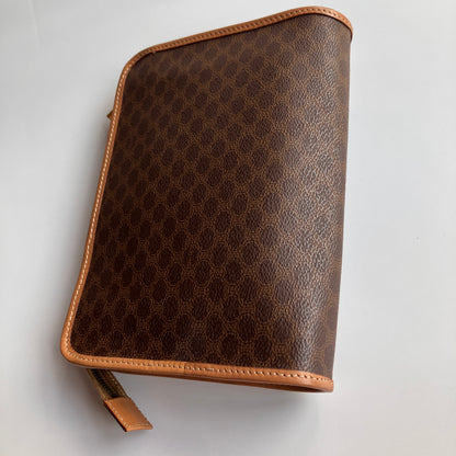 Celine Vintage Macadame Coated Canvas Clutch
