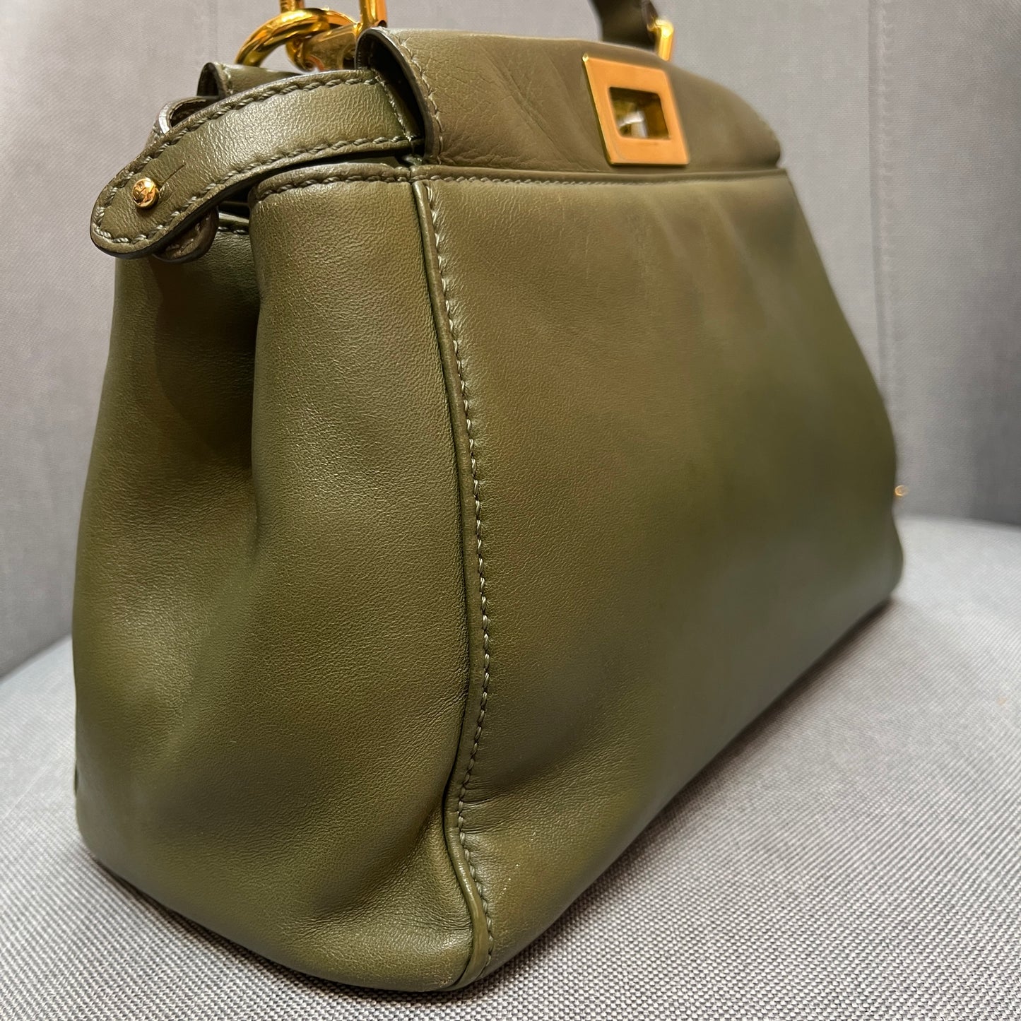 Fendi Peekaboo Mini Olive Green Crossbody Bag