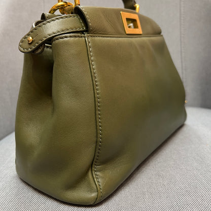 Fendi Peekaboo Mini Olive Green Crossbody Bag