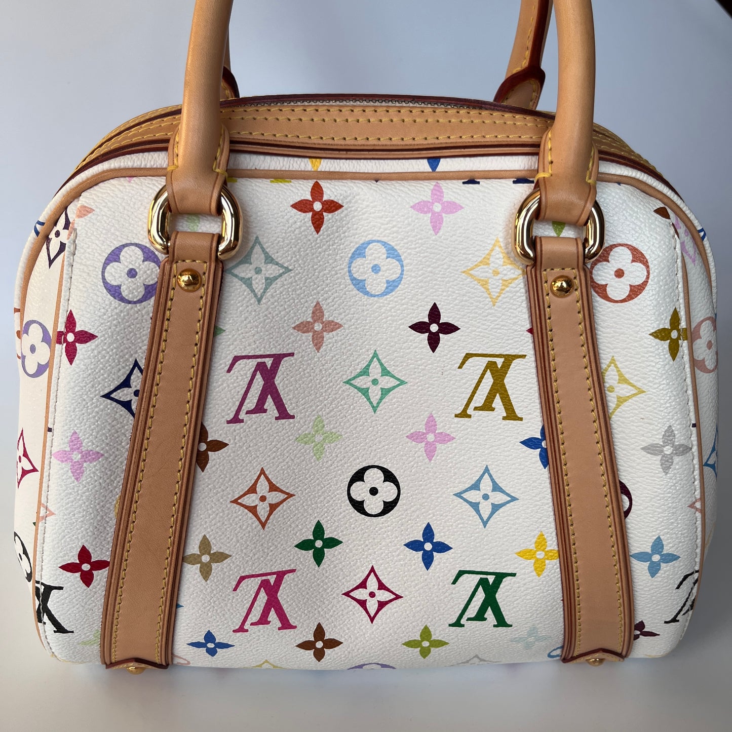 Louis Vuitton x Takashi Murakami White Multicolor Priscilla Handbag