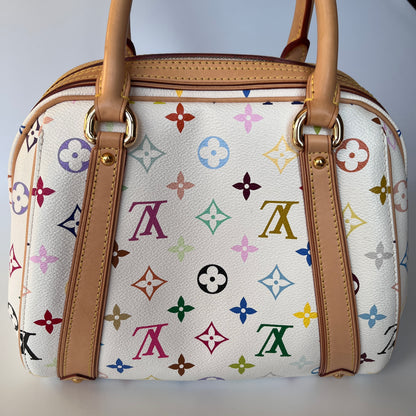 Louis Vuitton x Takashi Murakami White Multicolor Priscilla Handbag