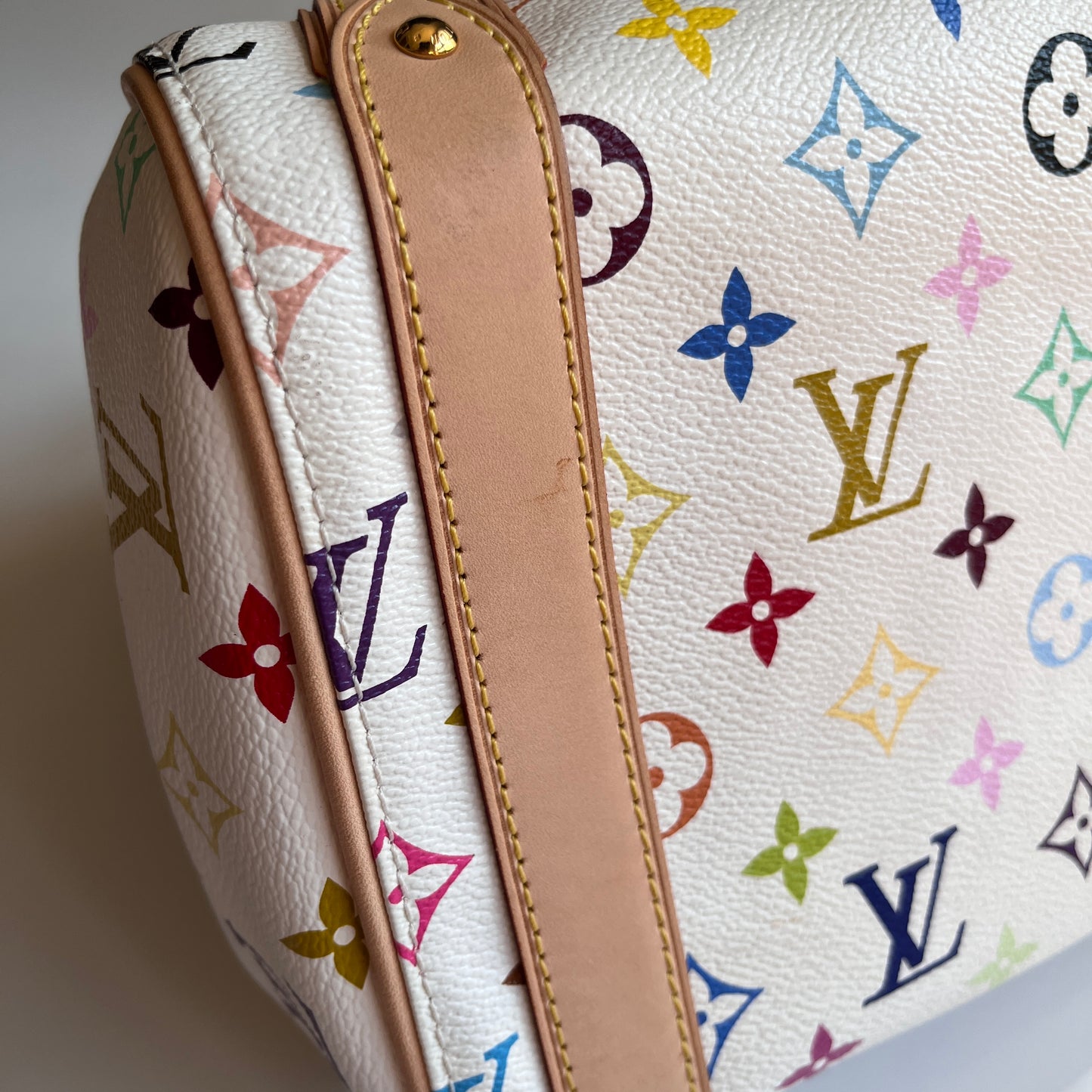 Louis Vuitton x Takashi Murakami White Multicolor Priscilla Handbag