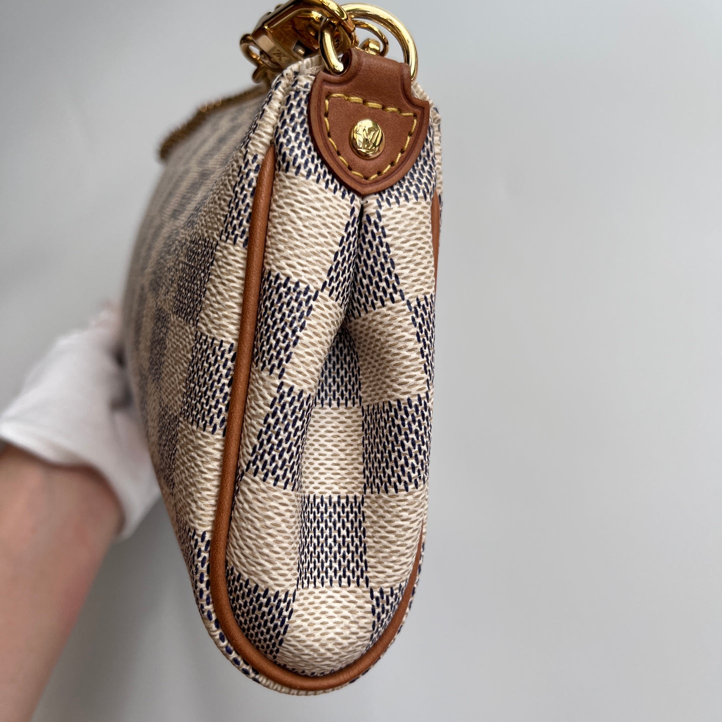 Louis Vuitton Eva PM Damier Azur Clutch/ Crossbody Bag