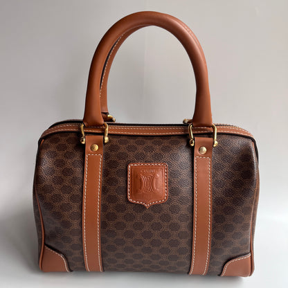 Celine Vintage Macadam Coated Canvas Boston Bag