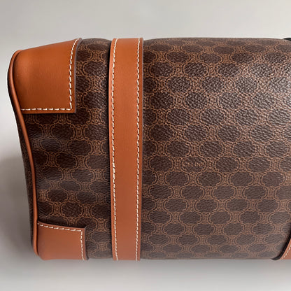 Celine Vintage Macadam Coated Canvas Boston Bag