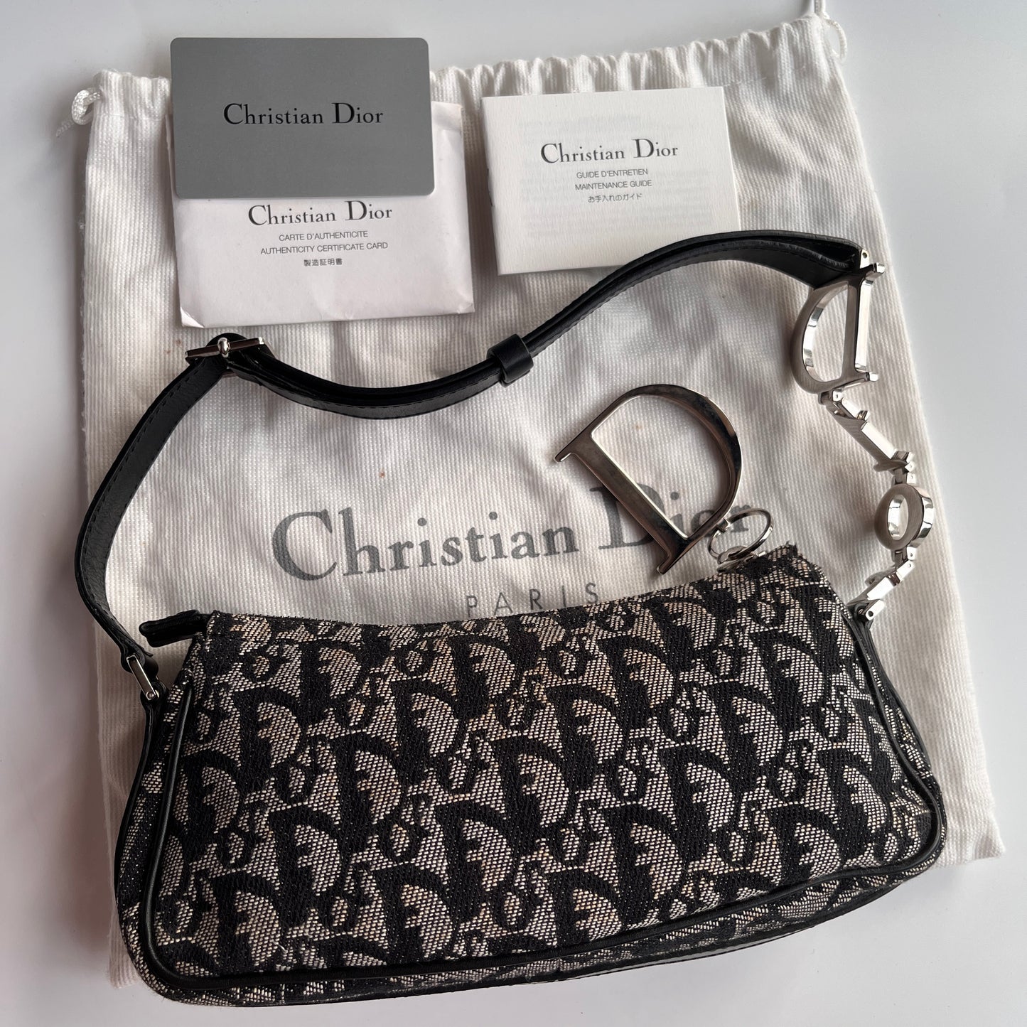 Christian Dior Vintage Oblique One Shoulder Pouch