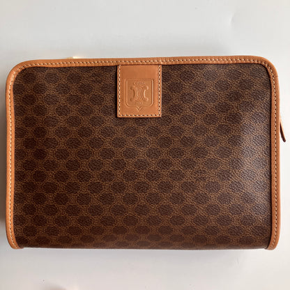 Celine Vintage Macadame Coated Canvas Clutch