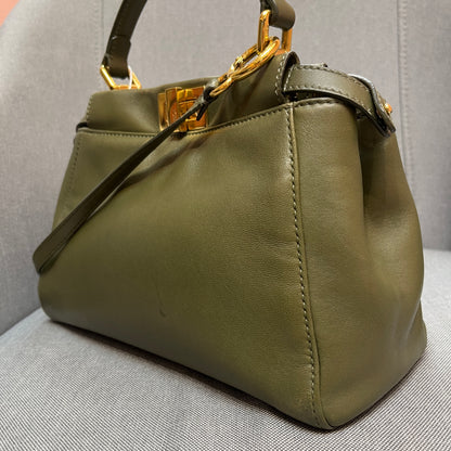 Fendi Peekaboo Mini Olive Green Crossbody Bag